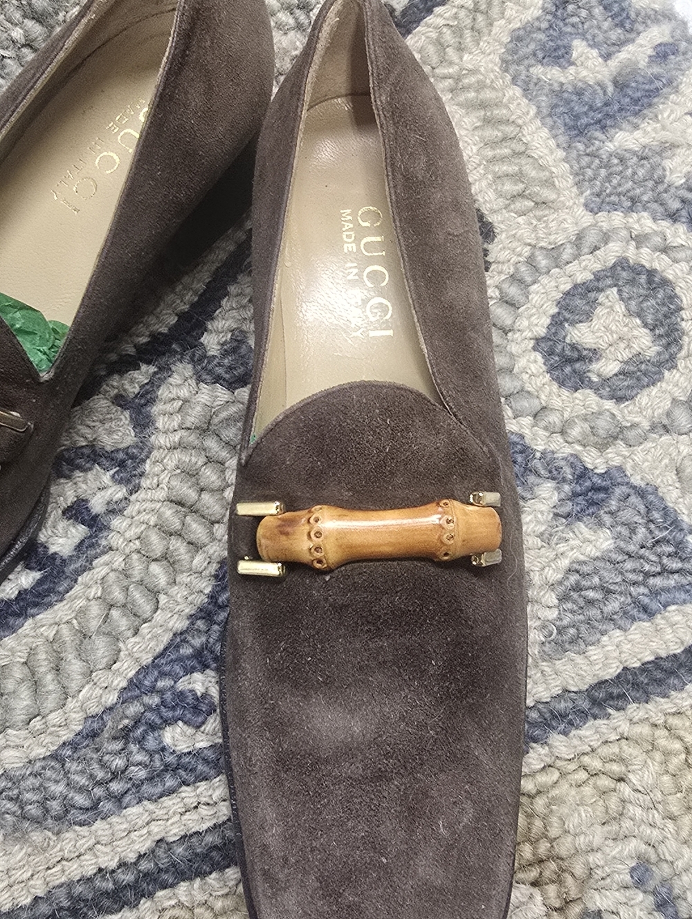 Gucci Brown Suede Loafers with Bamboo Horse Bit 5 1/2 B - Picture 3 of 13